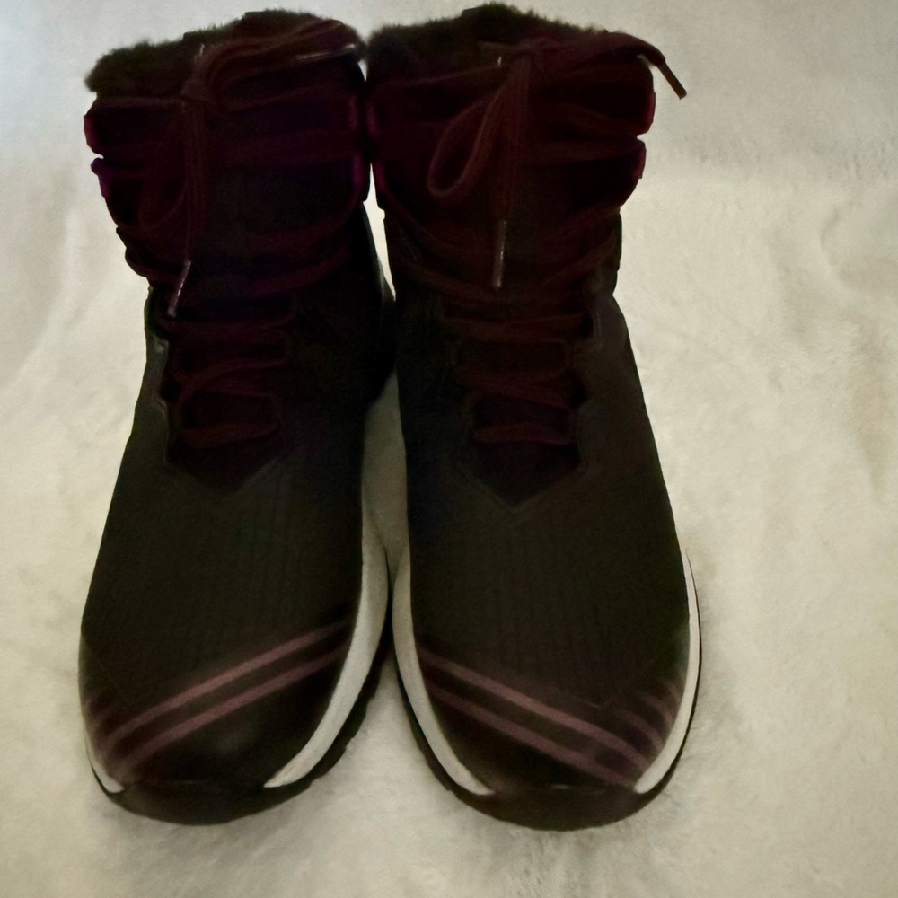 Spyder Black and Purple Winter Waterproof Hiking Boots with Faux Fur Lining